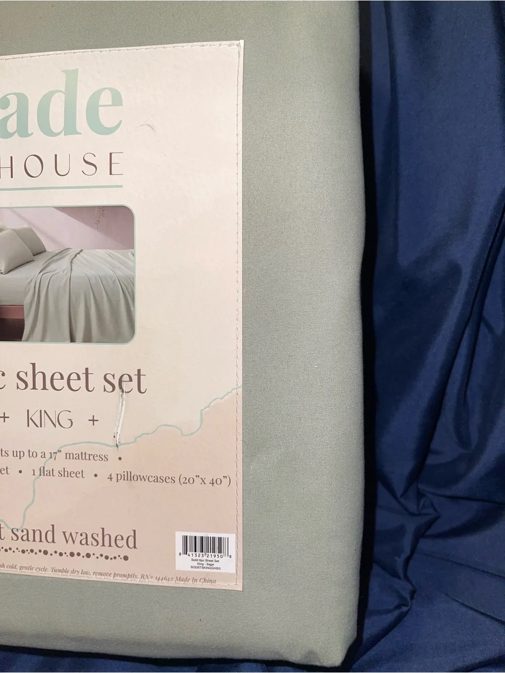 Jade + House King Sheet Set in Light Sage Green